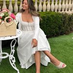 House Of CB  Perle White Lace Midi Dress XS Photo 0