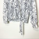 Ecru Women's The Lange Top Black White Floral Long Sleeve Blouse Medium Photo 4