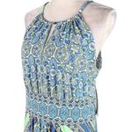 London Times Maxi Dress 4 Keyhole Sleeveless Geometric Long Stretch New Photo 4