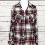 Ci Sono Red Plaid Flannel Elbow Patch Button Up Shirt Top Size Medium Photo 0