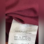 ABYOXI Burgundy Pom‎ Pom Swiss Dot Babydoll Mini Dress Long Sleeve Medium Red Photo 7