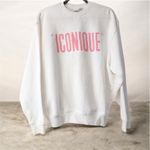 NEW CLARE V. iconique long sleeve sweatshirt in white with peony letters small Photo 4