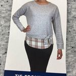 IZOD  Tie Front 2-Fer Sweatshirt NWT Size M Women’s Photo 4