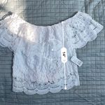Fashion Q white lace off shoulder Top size large Photo 1