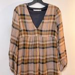 ZARA Long Sleeve Plaid Midi Dress Photo 2