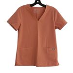 FIGS Women’s coral V Neck Casma Three-Pocket Scrub Top Size Small coral 1516 Photo 0
