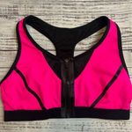 Fabletics  Emmy Zipper Sports Bra ll. Neon Pink and Black. Size Large. Photo 2