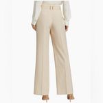 Elie Tahari  Diana Pinstriped Belted Pants Sand and White Stripe size 8 NWT $345 Photo 4