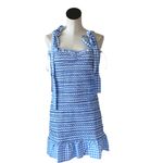 VICI NWOT  Carmella Smocked Gingham Tie Strap Picnic Dress Blue XL Photo 1
