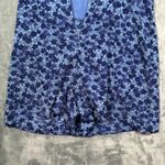 EXPRESS VTG  Blue Floral Print Spaghetti Strap Romper Women's Size 9/10 Photo 5