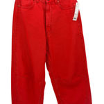 BDG Urban Outfitters High Rise Extreme Baggy Jeans Red Size 29 Wide Leg NWT Photo 0