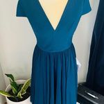 Dress the Population  Corey Dress, Fit & Flare, Blue/Green Pine, Medium 8/10, NWT Photo 8