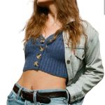 Urban Outfitters Outfitter Cropped‎ ribbed Cardigan in Blue Size Small Photo 0