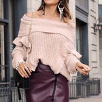 EXPRESS ✨Pink Oversized Ruffle Cowl Neck Sweater✨ Photo 0