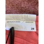 Just Black Denim Coral Pink High Rise Flare Jeans Raw Hem Size 29 Photo 5