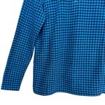 Lands’ End Women’s Blue & Black Houndstooth Fleece Quarter Zip Pullover S (6–8) Photo 2