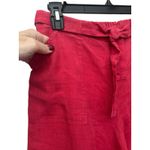 Bryn Walker  100% Linen Wide Leg Pants Medium Beige Red USA Elastic Waist #J7-5 Photo 2