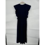Hutch Jumpsuit Women XS Navy Blue Zia Wide Leg Crop Flutter Shoulder NO BELT Photo 2