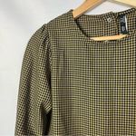 Mango MNG Brown & Black Houndstooth Long Sleeve Blouse 2 Photo 2
