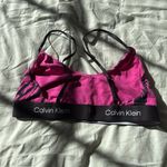 Calvin Klein women's 1996 Unlined Bralette, Palace Pink Tiger Print, Size M Photo 2