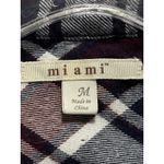 Miami Blue/Burgundy Plaid Flannel Button Up Long Sleeve Shirt Size M Soft Photo 1