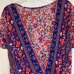 WRAP DRESS BOHO DESIGN BRIGHT BOLD PINK AND BLUES FLORALS SIZE SMALL/MEDIUM Photo 1