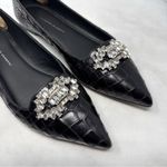 Giuseppe Zanotti  Rhinestone Embellished Croc Leather Pointed Toe Ballet Flats 38 Photo 3