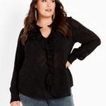 Avenue Blake Ruffle dark fairy flowy, sophisticated, bridgerton, elegant top 20 Black Size undefined Photo 0