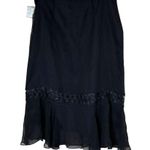 Vintage Ice Y2K Black Silk Skirt Large Fairy Grunge Whimsigoth Dark Romantic Photo 2