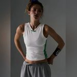 Free People NWOT MOVEMENT Powerwalk Tank Green & White Photo 3