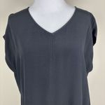 Eileen Fisher  Tunic Dress Womens PL Petite Large Black Short Sleeve Shift Pocket Photo 5