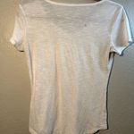 SO  White and Tan Fitted Short Sleeve Tee Size Small Pocketed V-Neck Workwear Photo 6