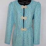 Saloni Blue Tweed Romper Size 6 Photo 0