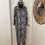 Dalmatian Dog Costume Fleece Adult L Halloween Cosplay Pajamas Jumpsuit White Size L Photo 2