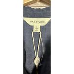 Max Studio ‎ Navy Blue New Button-Down Shirt Short Sleeve Large Casual Light Photo 1