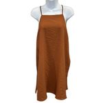 Final Touch  NWT Cinnamon Brown‎ Strappy Linen-like Dress Large Beach Summer Photo 1