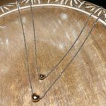 Sterling Silver Layered Heart Rose Gold Vermeil Over Sterling on  Chain Necklace Photo 1