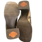 Harley~Davidson Moto Square Toe Bootie Sz 9 Side Zip Leather Black 3” Heel Biker Photo 6