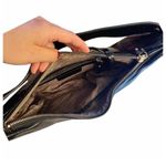 Michael Kors Saddle Bag Leather Glossy Black Shoulder Bag Hobo 13.5 x 8.5 x 3 in Photo 2