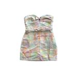 Anthropologie ‎ Maeve Strapless Bow Mini Dress Pastel Cutout Tree Floral NWT 10 Photo 2