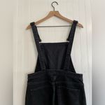 Madewell Skinny Overalls in Lunar Wash Black Denim Raw Hem Size L Photo 9