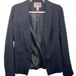 Forever 21  Blazer Black XS Open Front Long Sleeve Pockets Lined Rayon Textured Photo 0