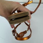 Tory Burch Ali Metallic Orange Sandals Sz 8 Strappy Logo Thong Flats Photo 14