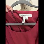 BCBGeneration  Asymmetric Zipper Mini Cocktail Dress Burgundy Wine Petal Sleeve 2 Photo 3