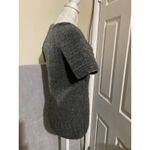 Banana Republic  Womens V Neck Cable Knit Short Sleeve Sweater Wool Alpaca Gray M Photo 1