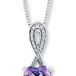 Kay Jewelers //Amethyst Heart Necklace With Diamond Accent Sterling Silver Photo 0