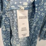 Beach Lunch Lounge Midi Dress Womens S Blue White Floral Cotton Rayon Pockets Photo 7