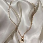 Dainty Gold Mini Lock Choker 14 Inches 2 Inch Adjuster Photo 0