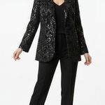 Roaman’s Roaman's Sequin Blazer Black Floral Statement Party Glam Plus Size 18W Photo 0