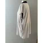 Eileen Fisher Organic Cotton T Shirt Dress Size L Gray White Stripe Minimalist Photo 4